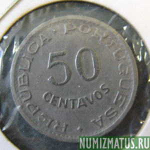 Монета 50 центаво, 1948-1950, Ангола