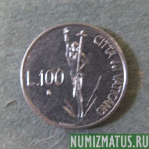 Монета 100  лир, 1991XIII, Ватикан