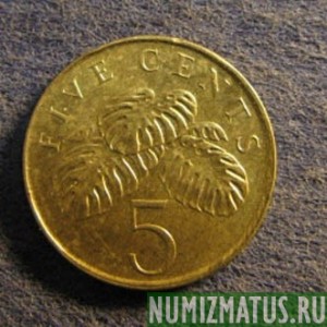 Монета 5 центов, 1985-1991, Сингапур