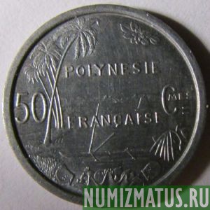 Монета 50 сантимов, 1965(а), Французкая Полинезия