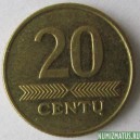 Монета 10 центов, 1997-2014 , Литва