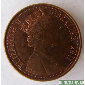 Монета 1 пенни, 2010-2011, Гибралтар