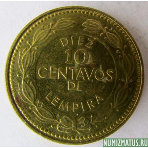 Монета 10 центаво, 1995-2007, Гондурас