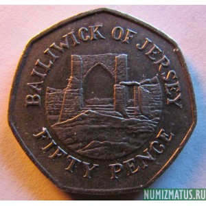Монета 50 пенсов, 1997, Джерси