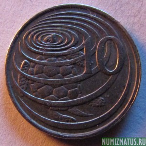 Монета 10 центов, 1987-1990, Каймановы острова