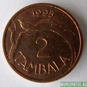 Монета 2 тамбала, 1995, Малави