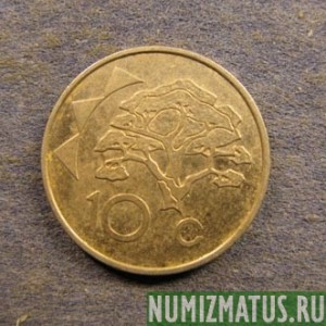 Монета 10 центов, 1993-2012, Намибия