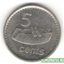 Монета 5 центов, 1969-1984, Фиджи