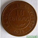 Монета 10 центавос,2001, 2006, 2008, Боливия