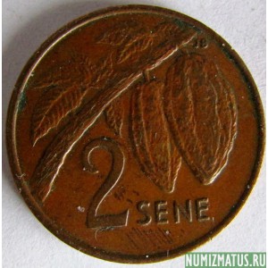 Монета 2 сена, 1974 - 1996 Самоа