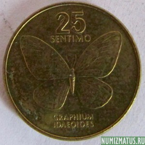 Монета 25 Сантимов, 1991-1994, Филипины