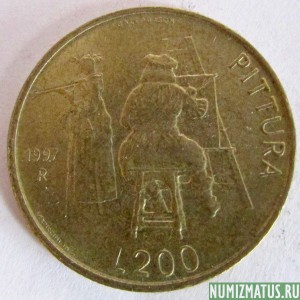 Монета 200 лир, 1997 , Сан Марино