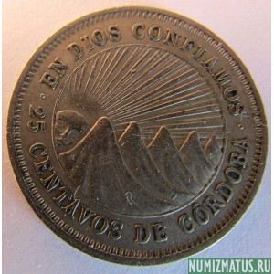 Монета 25 сентаво, 1995, Никарагуа
