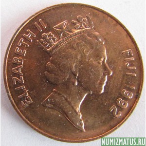 Монета 2 цента, 1990-2005, Фиджи