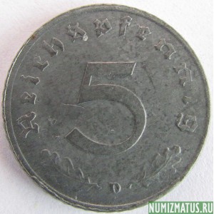 Монета 5 райхпфенинг, 1947-1948, Третий Рейх