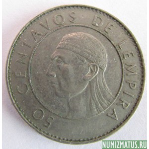 Монета 50 центаво, 1978-1990, Гондурас