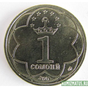 Монета 1 сомони, 2001, Таджикистан