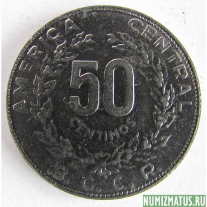 Монета 50 сантимов,1982-1990, Коста Рика