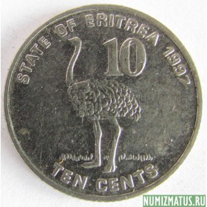Монета 10 центов, 1997 , Эритрея