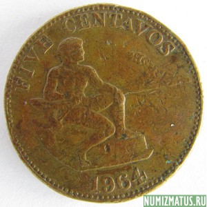 Монета 5 сентаво, 1958-1966, Филипины