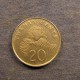 Монета 20 центов, 1985-1991, Сингапур