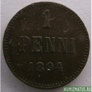 Монета 1 пенни, 1881-1894, Финляндия