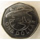 Монета 1 доллар, 1988-2005, Барбадос ( не магнитная)
