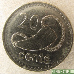 Монета 20 центов, 2009-2010, Фиджи