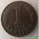 Монета 1 сантим, 1922-1935, Латвия