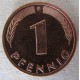 Монета 1 пфенниг, 1950-2001, Германия