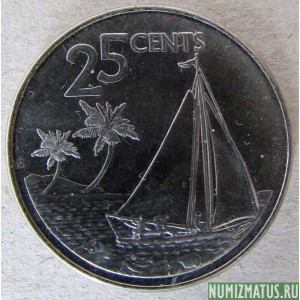 Монета 25 центов, 2007-2015, Багамы