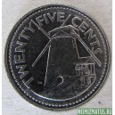 Монета 25 центов, 1973-2006, Барбадос ( не магнитная)