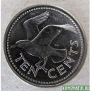 Монета 10 центов, 1973-2005, Барбадос ( не магнитная)