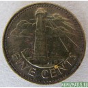 Монета 5 центов, 1973-2007, Барбадос ( не магнитная)