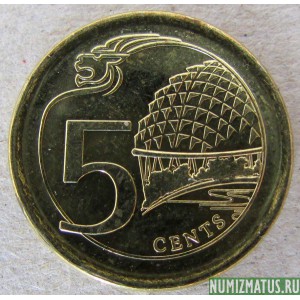 Монета 5 центов, 2013-2015, Сингапур