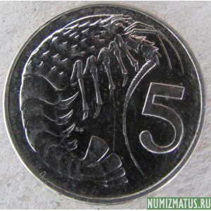 Монета  5 центов, 1992-1996, Каймановы острова