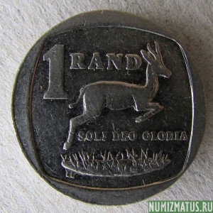 Монета 1 рэнд, 1996-2000, ЮАР