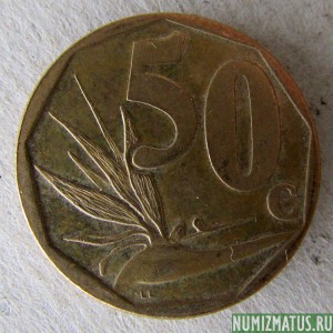 Монета 50 центов, 2010, ЮАР