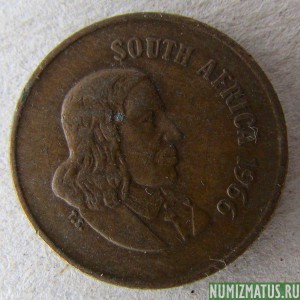 Монета 1 цент, 1965-1969, ЮАР "SOUTH AFRICA"