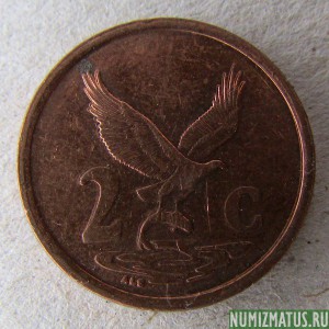 Монета 2 цента, 2000-2001, ЮАР