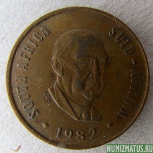 Монета 2 цента, 1982, ЮАР