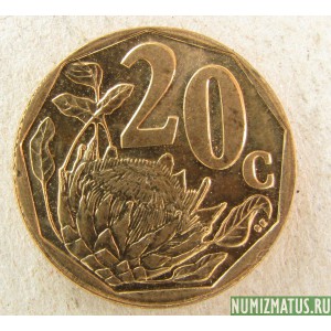 Монета 20 центов, 2005, ЮАР