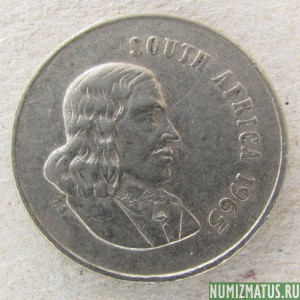 Монета 5 центов, 1965-1969, ЮАР, "SOUTH AFRICA"