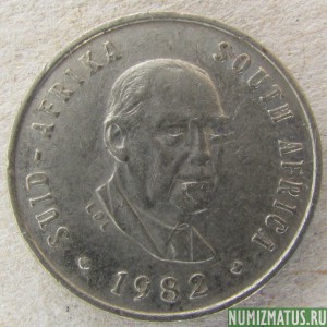 Монета 5 центов, 1982, ЮАР