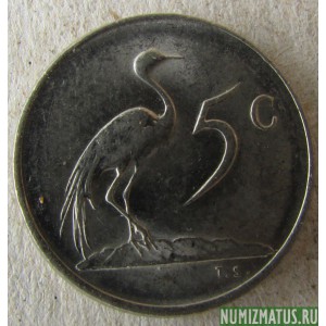 Монета 5 центов, 1970-1989, ЮАР
