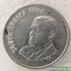 Монета 5 центов, 1968, ЮАР, "SOUTH AFRICA"