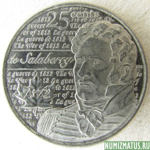 Монета 25 центов, 2013, Канада
