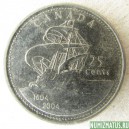 Монета 25 центов, 2004, Канада