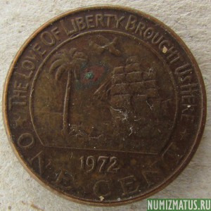 Монета 1 цент, 1960–1984, Либерия