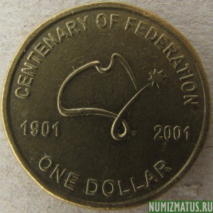 Монета 1 доллар, 2001, Австралия